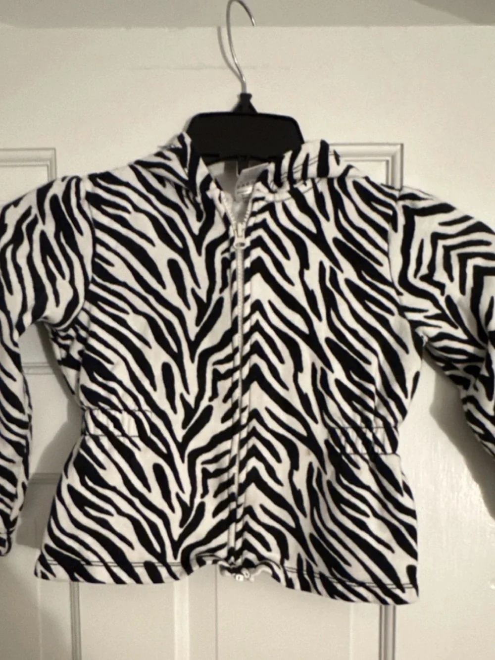 Gymboree Black and White Zebra Print Teddy Jacket